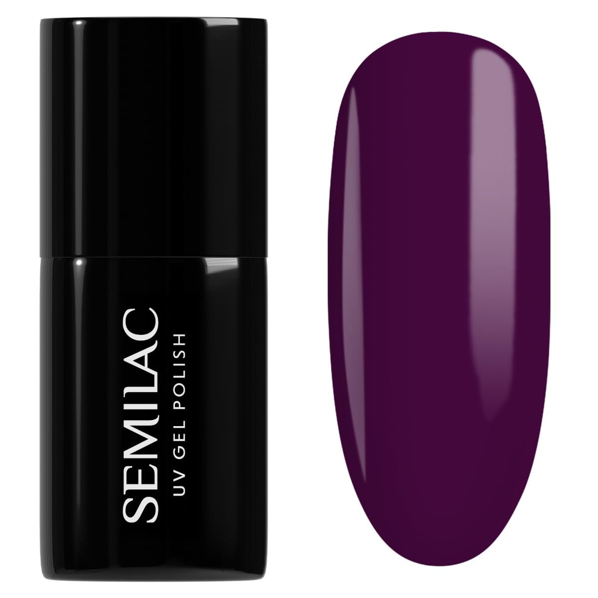SEMILAC Gel Nail Polish 015 Plum - Full Coverage Gel Polish - Soak Off Easy To Use LED/UV Nail Lamp - Long Lasting Manicure and Pedicure up to 3 weeks