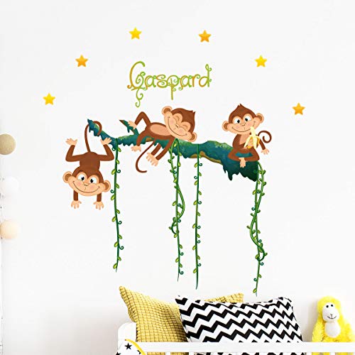 Personalised Name Stickers | Customisable Name Sticker – Childrens Room Wall Decoration | 2 Sheets of 20 x 40 cm and 45 x 30 cm – Multi-Coloured