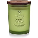 Chesapeake Bay Candle PT40886 Scented Candle Awaken + Invigorate (Lemongrass Eucalyptus) Medium Green Home Décor