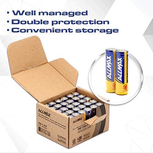 ALLMAX All-Powerful Alkaline Batteries- AA (30-Pack), Ultra Long Lasting, Leakproof, 1.5V Cell