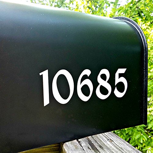Vintage Style Die Cut Vinyl Numbers (2 inch, Matte White)