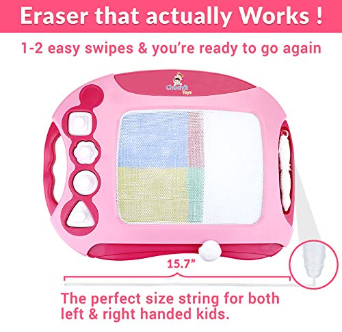 CHUCHIK Toys Magnetic Drawing Board for Kids and Toddlers. Large 15.7 Inch Doodle Writing Pad Comes with a 4-Color Travel Size Doodle Sketch Board for 1 - 4 Year Old Girls - Thumbnail 4