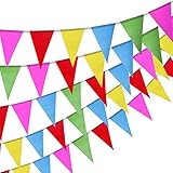 TOPODO 300PCS Multicolor Pennant Flags， Multicolor Pennant Banner Nylon Fabric Decorations for Grand Opening, Party Celebrations and Shops (375Ft) 