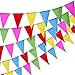 TOPODO 300PCS(375FT) Multicolor Pennant Flags， Multicolor Pennant Banner Nylon Fabric Decorations for Grand Opening, Party Celebrations and Shops