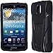 Black Solid HyBrid HyBird Rubber Soft Skin Kickstand Case Hard Cover Faceplate For Pantech Discover 9090 with Free Pouch