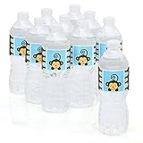 Monkey Boy - Baby Shower or Birthday Party Water Bottle Sticker Labels - Set of 10