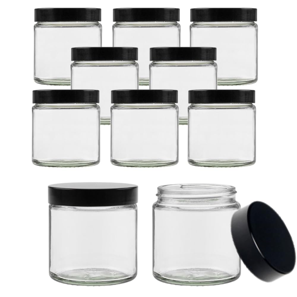 Viva Housewares glass jar with lid in different sizes/quantities, Glass, transparent, 60 ml