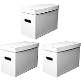 NUMINA 3 Pack Comic Book Storage Boxes Short Box Organizer for Collectors | 150-175 Comics Capacity, Reinforced Handles, Stackable Design, Heavy-Duty Cardboard, Easy Assembly, Acid-Free