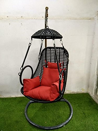 Wicker HUB GC413 Outdoor Swing with Stand Black