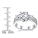Metal Masters 1.50 Carat Round Cubic Zirconia Past, Present, Future Sterling Silver 925 Wedding Engagement Ring