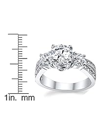 Anillo de compromiso de plata de ley 925 con circonita cúbica de 1,50 quilates