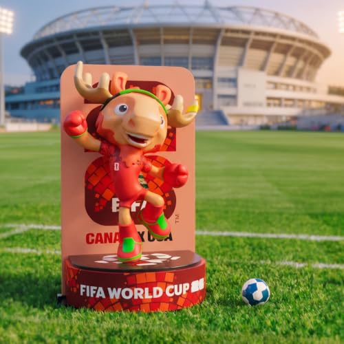 Sanyetral FIFA 2026 Copa Mundial Oficial Licenciada Conjunto de Figuritas de Mascotas de 3 con Caja de Exhibición (Zayu, Arce & Clutch), Figura de Modelo de Mercancía Oficial para Coleccionistas