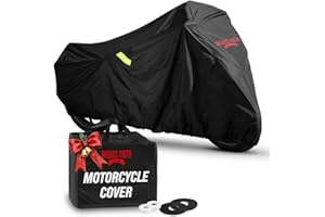 Badass Moto Ultimate Waterproof Motorcycle Cover - Outdoor Storage Motorcycle Covers for Harleys - Street or Sport Bike. Tape