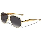 GUVIVI Retro Gold Aviator Sunglasses for Women Men, 2025 Metal Oversized 70s Aviators Sun Glasses