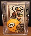 Green Bay Packers NFL Helmet Shadowbox w/ Aaron Rodgers card