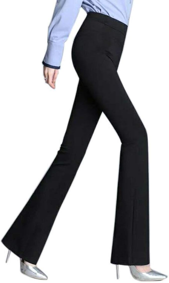 black high waisted bootleg trousers