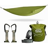 Kammok Wallaby Lightweight Hammock with Straps &ndash; Portable Hammock for Backyard, Park, Camping, Campus, Patios or Hiking &ndash; Built for Everyday Use - Durable Ripstop Nylon, Easy Setup - Fern Green