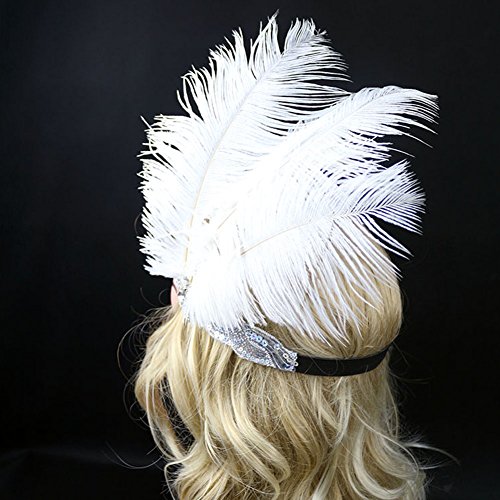 DJHbuy Wedding Cocktail Party Feather Sequins Headband 1920s Gatsby Flapper Hairband - Image 4