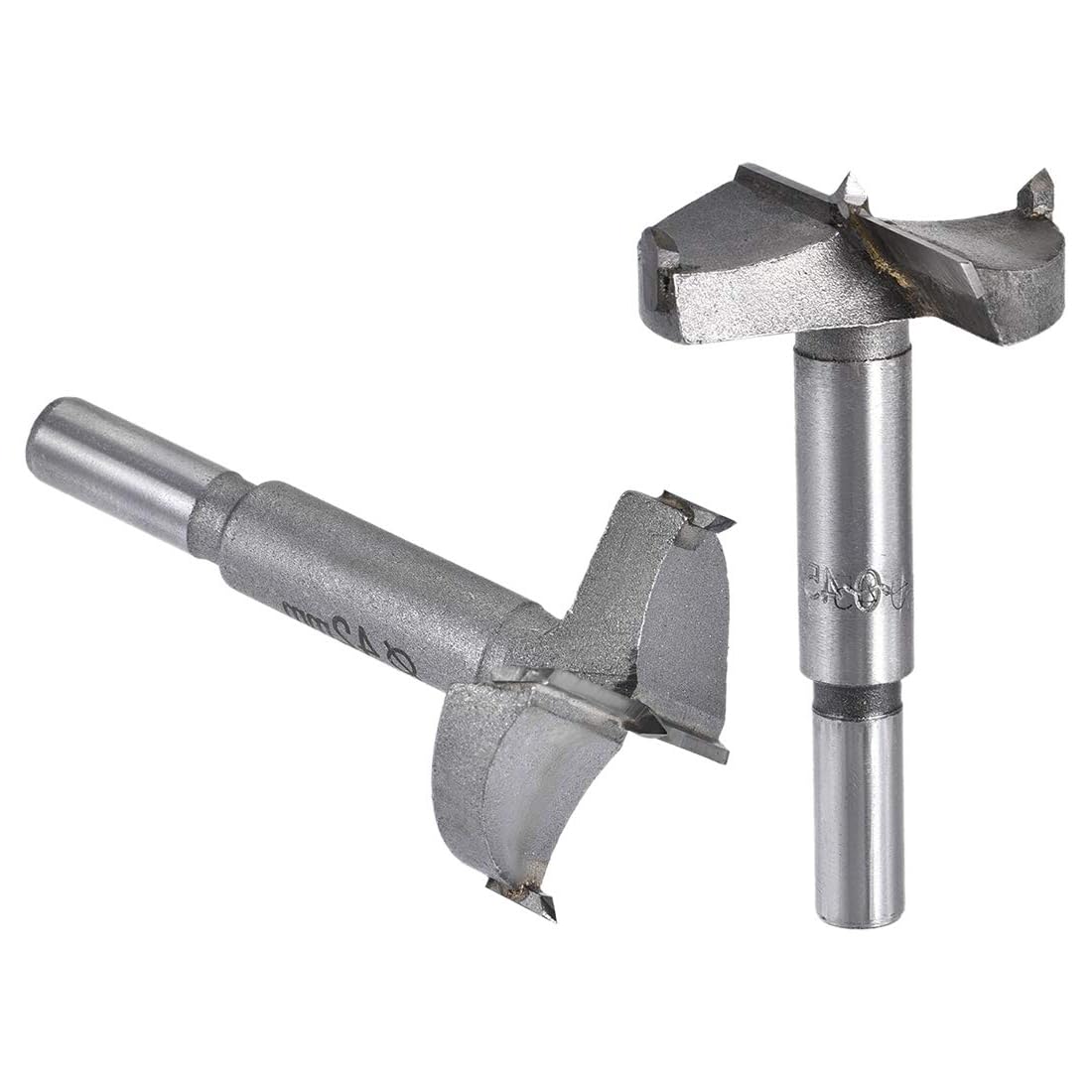 MACHSWON 2 PCS Forstner Drill Bits Tungsten Carbide Wood Hole Saw Opener Drill Bit 42mm+45mm Woodworking Drilling Boring Bit Cutter