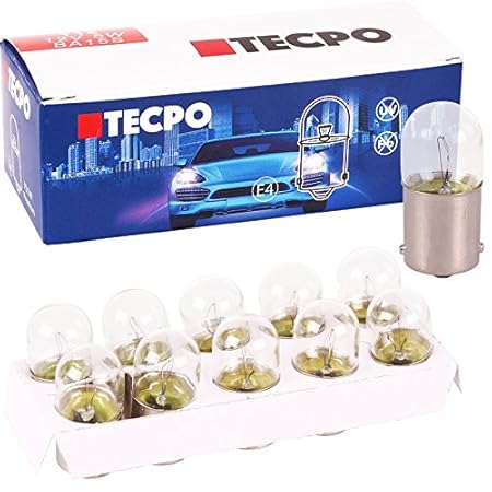 TecPo 10x R5W Kugellampe 12V 5W Autolampe BA15S Glühbirne Glühlampe Standlicht Rücklicht