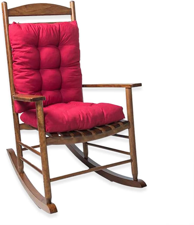 Fordecore Rocking Chair Cushion Pad, 2 Pieces Indoor/Outdoor Rocking Chair Cushions Set Non-Slip Overstuffed Patio Chair Cushion (red)