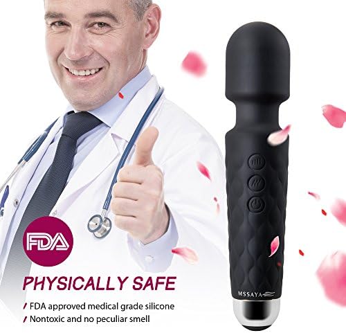 Massager For Women, MSSAYA Body Wand Massager Wireless With 20 Vibration Frequencies &amp; 8 Speeds For Muscle Aches &amp; Sports Recovery - Rechargeable Waterproof Massager Handheld &amp; Travel Friendly