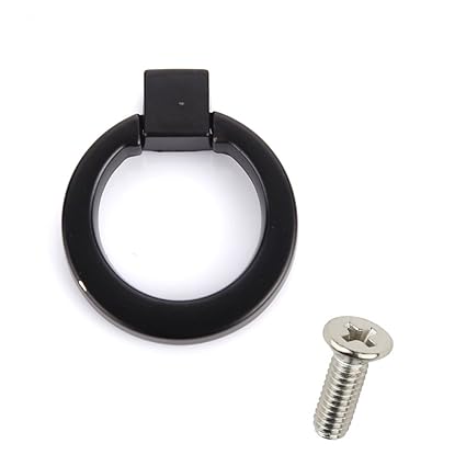 Prettyia 40mm Modern Round Cabinet Door Drawer Wardrobe Pull Ring Handle Knob - Black, 4cm