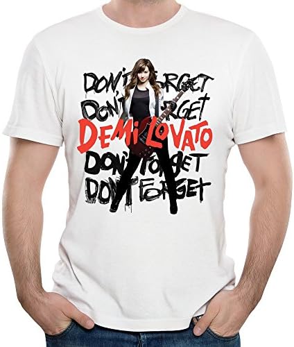 Men's Demi Lovato With Guitar Poster Cool Short Sleeve T-shirt White