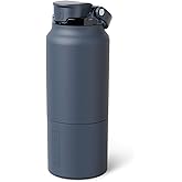 BrüMate Rise 35oz Water Bottle With 100% Leakproof Covered Silicone Straw | Insulated Stainless Steel Water Bottle | Fast Flow | Soft Sip Silicone Spout | Removable Straw | BPA-Free (Nightfall Blue)