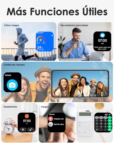 E T EASYTAO Smartwatch, Pantalla AMOLED de 1.85", Resistencia al Agua 3 ATM, Llamadas Bluetooth, Reloj Inteligente Hombre, 100+ Modos de Entrenamiento, Control por Voz, Negra