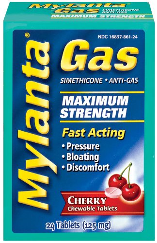 Amazon Com Mylanta Fast Acting Anti Gas Chewable Tablets Cherry 24 Count Health Personal Care