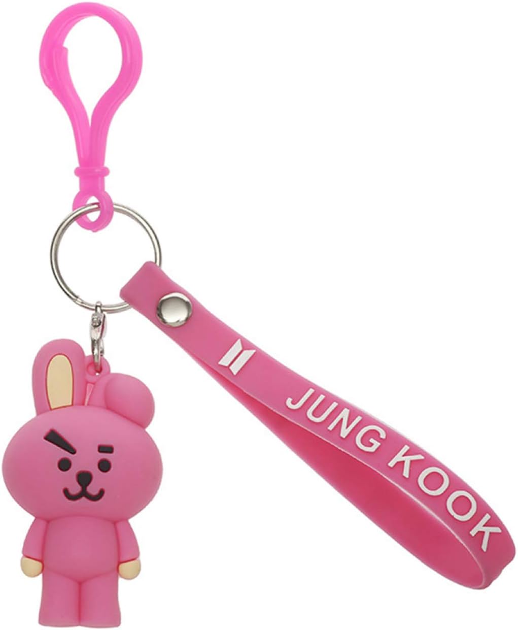XINGSd Safety Kpop Caricature Doll Pendant Leather Rope Keychain Cute Pendant Key Chain Bag Pendant Hot Gift(None JUNG KOOK)