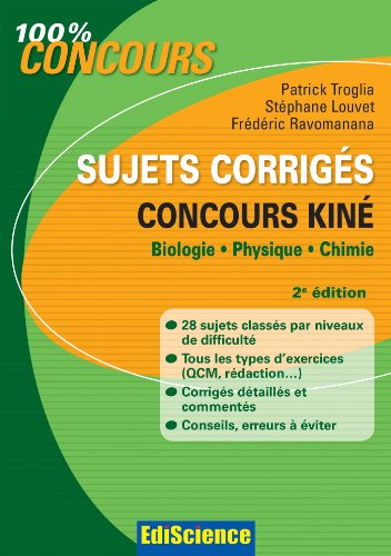 Sujets corrigés, concours kiné