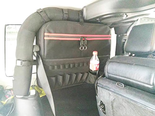MOEBULB Multi-Pockets Roll Cage Cargo Storage Bag Saddlebag for Jeep Wrangler JK 2007-2016 Tool Kits Bottle Drink Phone Tissue Gadget Holder (2-Door, 1pcs/set)