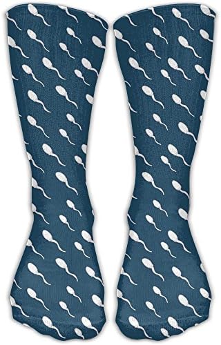 Swimming Sperm In Navy Crew Socks Cotton Casual Knitting Warm Winter Socks