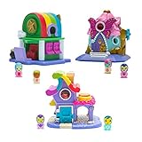 Nanables Small House Rainbow Way 3-Pack #2: Make It Rain-Bow Arcade, Over-The-Moon Macarons, & The Gilded Wing