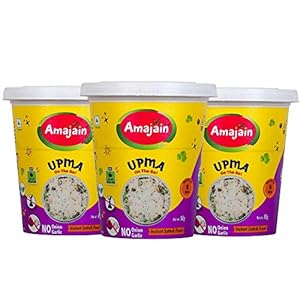 Amajain Instant Upma Jar, 80 g, (Pack of 3)