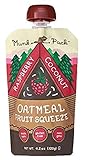 Munk Pack Oatmeal Fruit Squeeze, Raspberry Coconut, 4.2 Oz Pouch (Pack of 12)