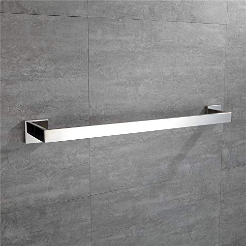 Turs SUS 304 Stainless Steel Bathroom Towel Bar Square Towel Holder Rack Storage Organizer Hanger 24-Inch, Polished Finish