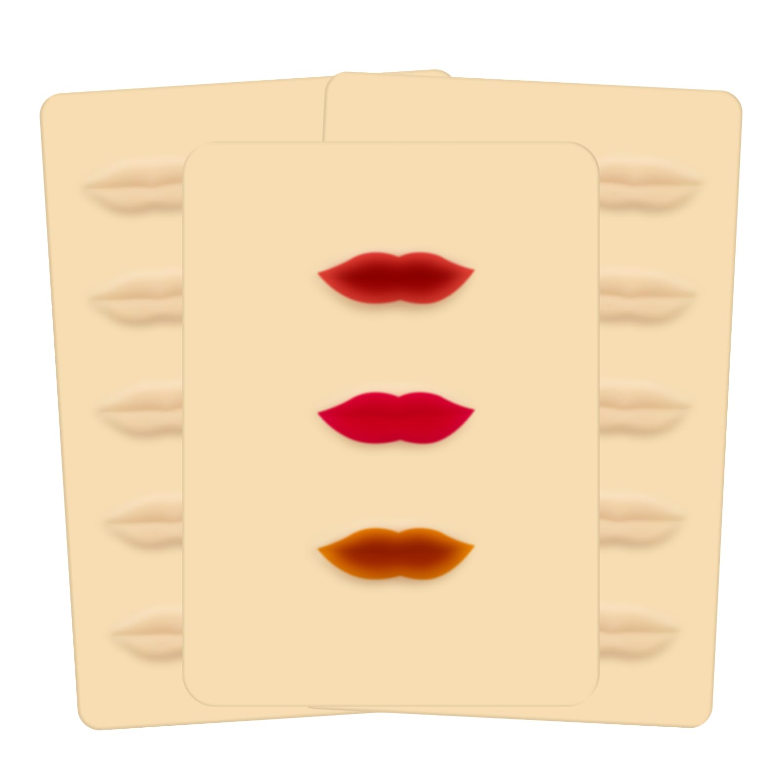 BAMTTOO Fake Lips 3D Silicone Lips for Makeup Practice Soft Realistic Tattoo Practice Lips Skins Training for Permanent Makeup (1pc 3lips+2pcs 10lips) — image 1