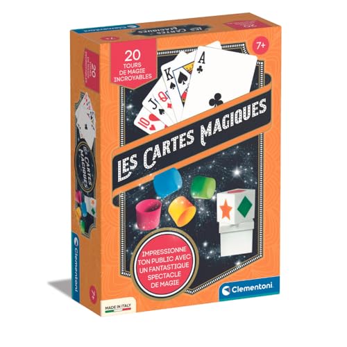 Clementoni Magische | 1 Würfel und Seine Box + 4 Becher + 15 Karten + 1 Bedienungsanleitung | 7 Jahre | 52815, Mehrfarbig