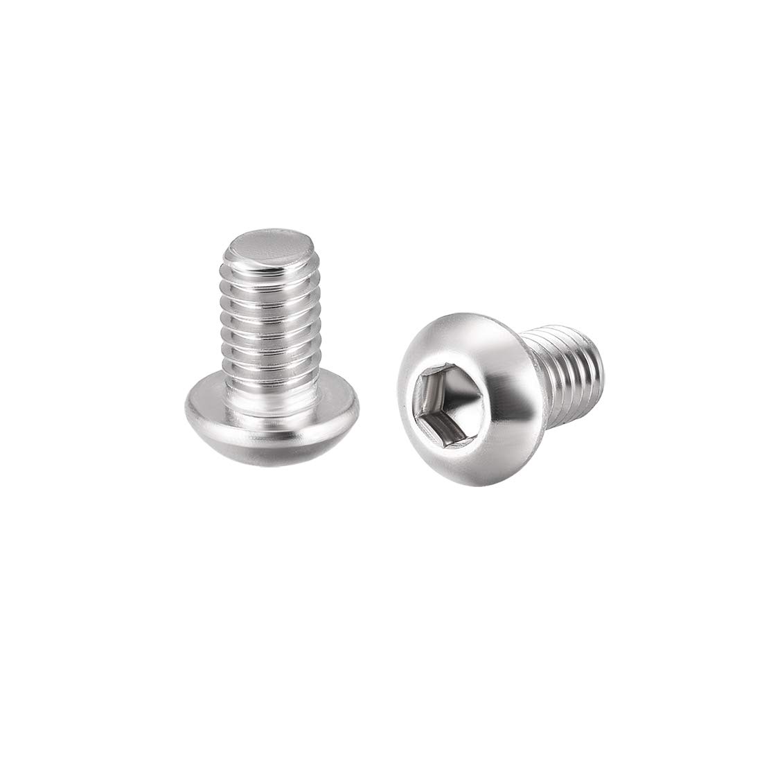 sourcing map M6x10mm Machine Screws Hex Socket Round Head Screw 304 Stainless Steel Fasteners Bolts 20pcs