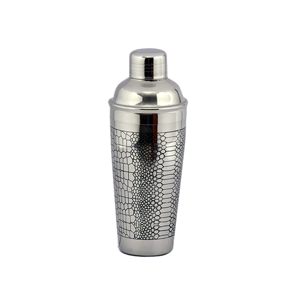 Kosma Cocktail Shaker Stainless Steel in Crocodile Skin Print Effect | Mocktail Shaker | Home Martini Mocktail Making Set | Martini Drink Shaker (Size - 750 ml)