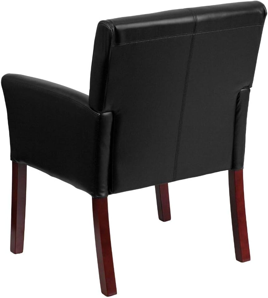 Flash Furniture Black Leather Side Chair: Furniture & Decor
