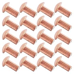 Aicosineg 200pcs 0.20" Length Copper Solid Rivets