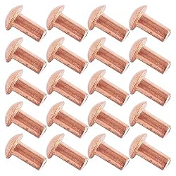 Aicosineg 200pcs 0.20" Length Copper Solid Rivets