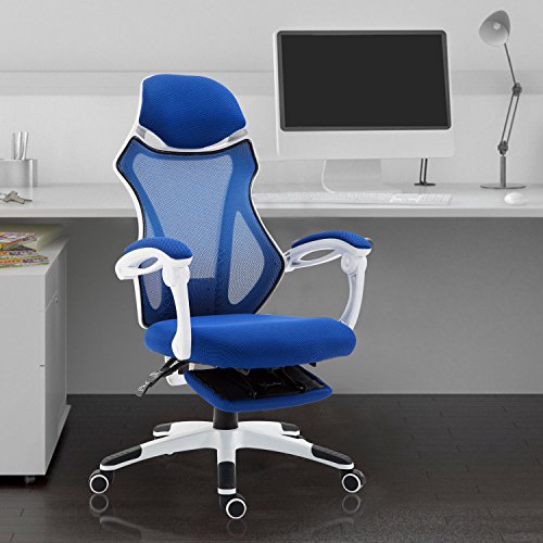 HOMCOM-Sedia-da-Ufficio-Ergonomica-Regolabile-Poltrona-Reclinabile-con-Poggiapiedi-6155851105-1205cm