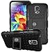 Galaxy s5 Case, [Heavy Duty] Galaxy S5 Phone Case, [Eternity Series] Tough [Rubber] Rugged Shockproof Dual Layer Hybrid Hard/Soft Slim Protective Case (for The Galaxy S5) by Cable and Case - (Black)