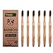 Natural Eco-Friendly Activated Charcoal Premium Bamboo Toothbrush | Pack of 6 | BPA Free Soft Bristle With Comfortable, Biodegradable Handle By HappyGoProduct