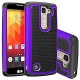 LG Escape 2 Case, LG Logos Case, LK [Shock-Absorption] Hybrid Dual Layer Armor Defender Protective Case Cover for LG Escape 2 / LG Logos (Purple)